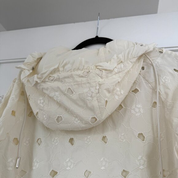 Moncler Genius Moncler Zaleia Layered Coat Embroidered Floral Drawstring Hood - Picture 12 of 12